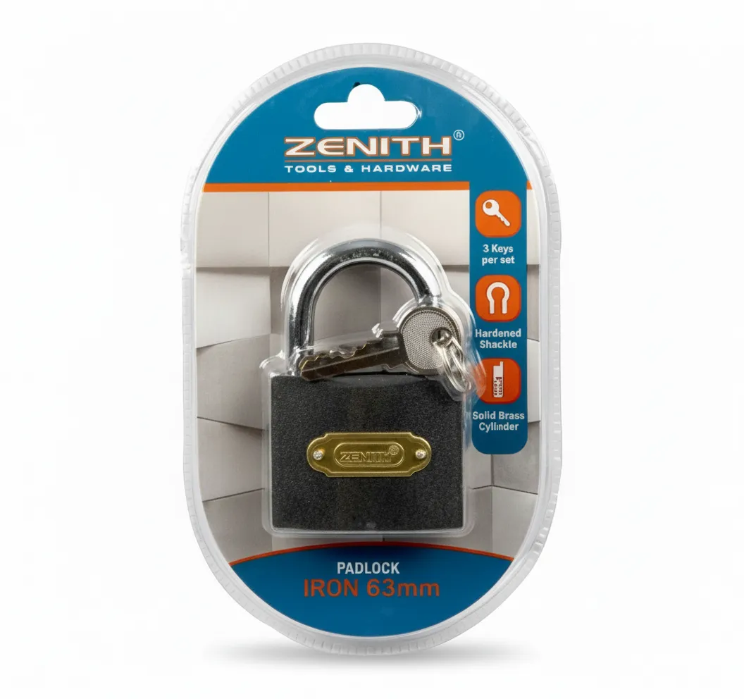 Zenith 63mm Iron Padlock for Gates, Sheds and Storage Units