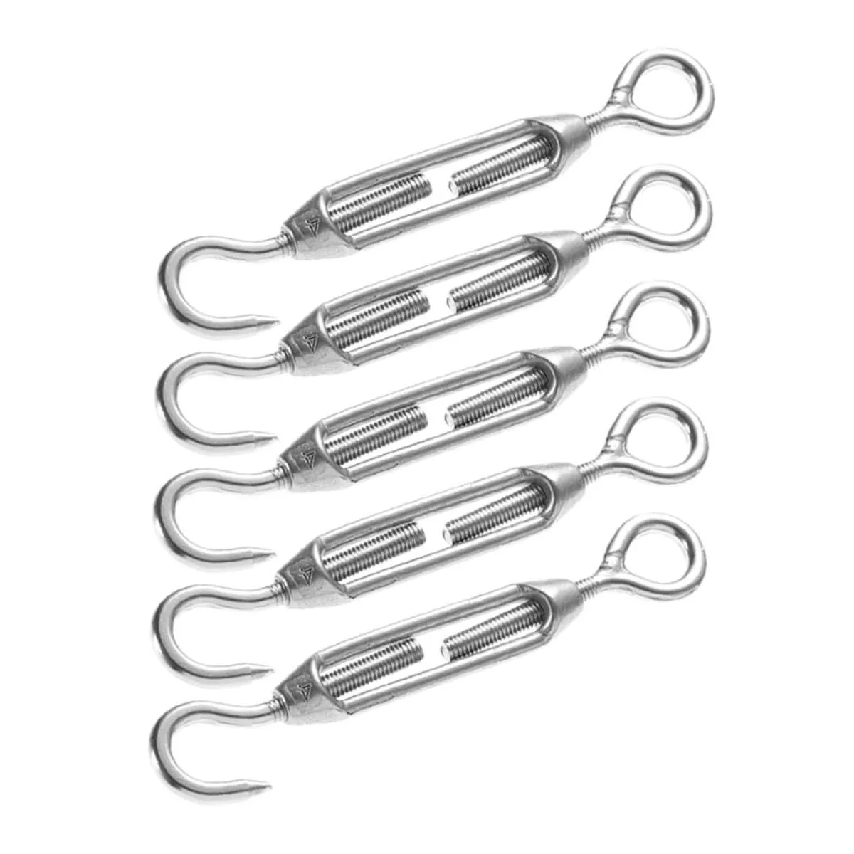 5pcs M5 Stainless Steel 304 Wire Rope Turnbuckles with Screw Hook and Eye