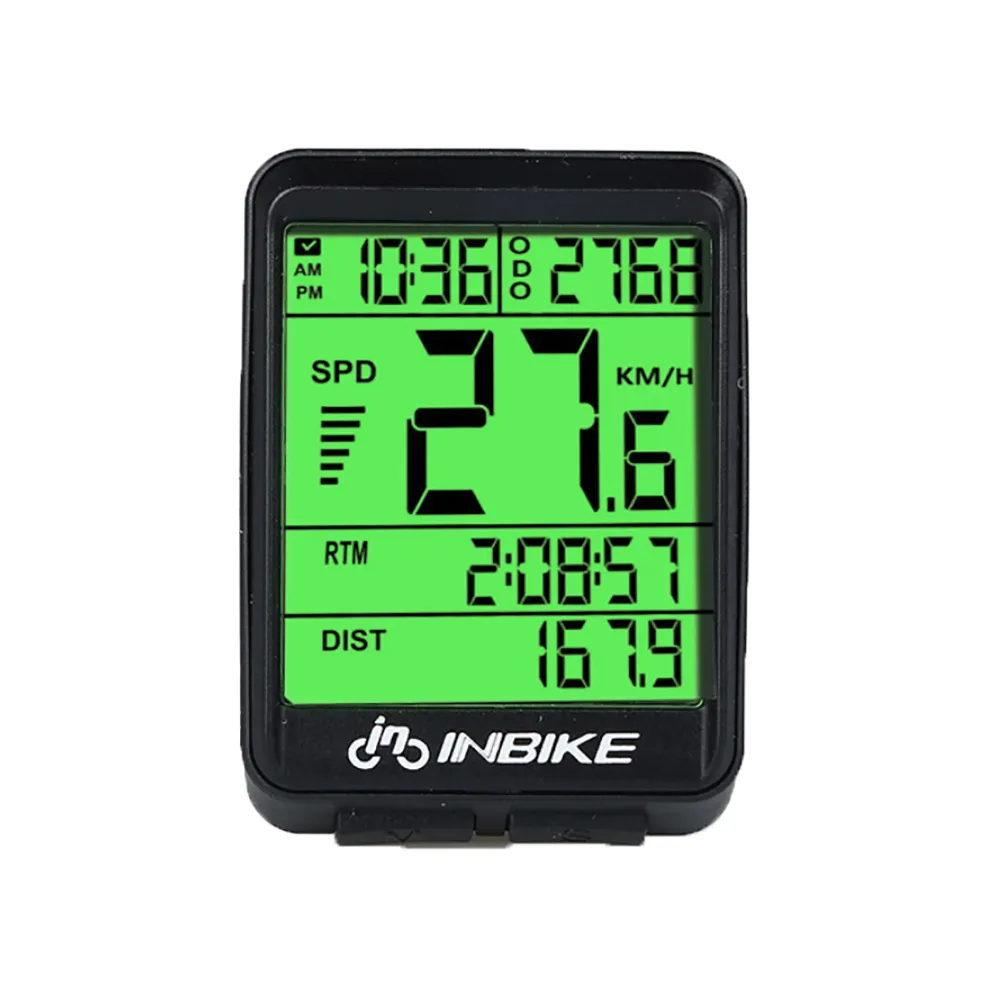 Wireless Waterproof Bicycle Odometer Bike Computer with Green Backlight