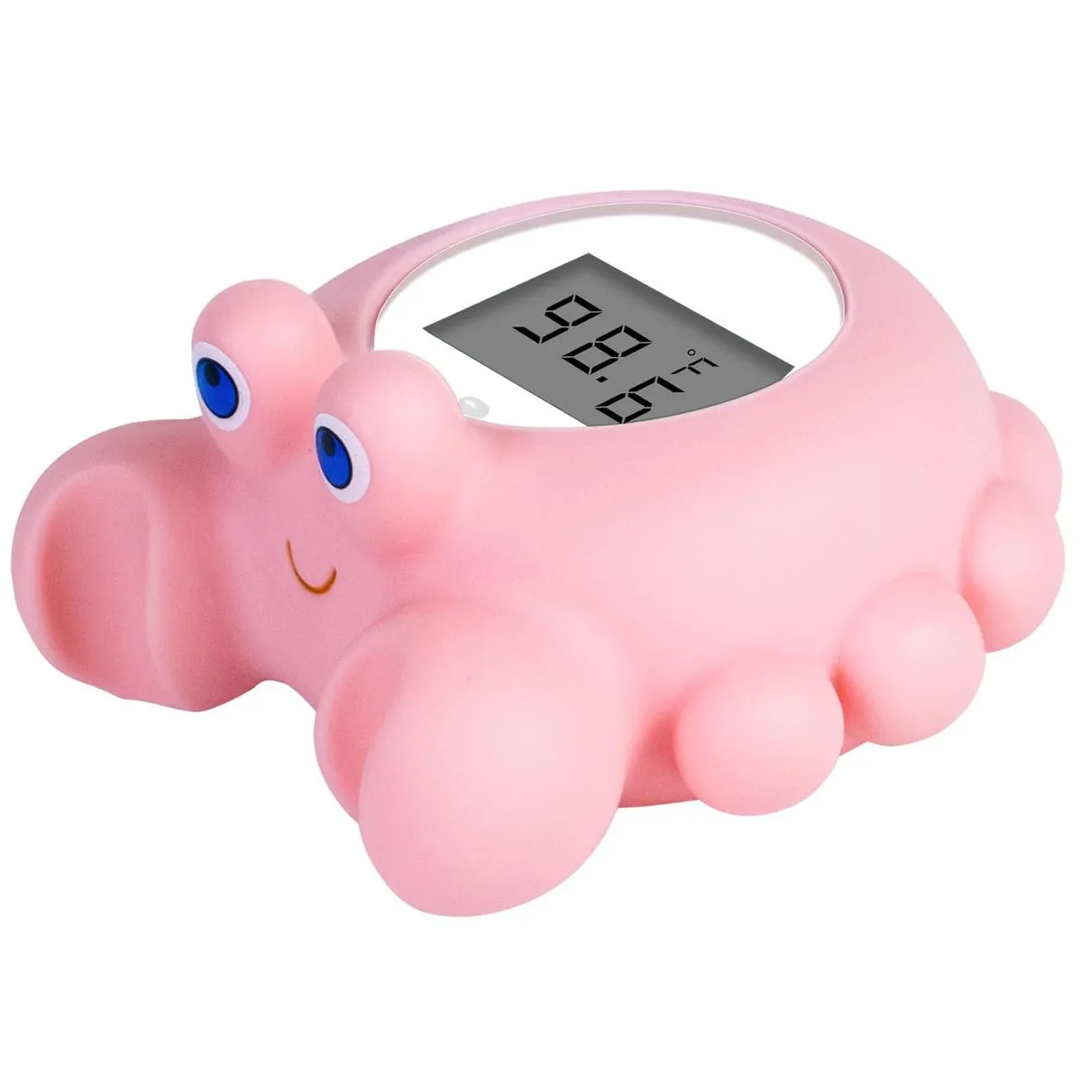 Pink Crab Newborn Baby Bath Tub Thermometer with Temperature Alarm