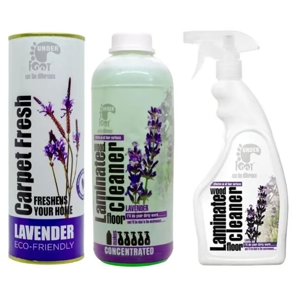 Under Foot - Laminated Wood Floor Cleaners & Carpet Fresh Combo - Lavender