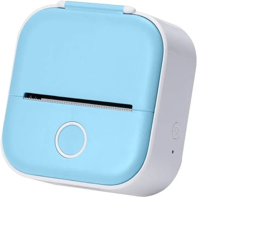 T02 Mini Portable Pocket Sticker Thermal Printer - Blue