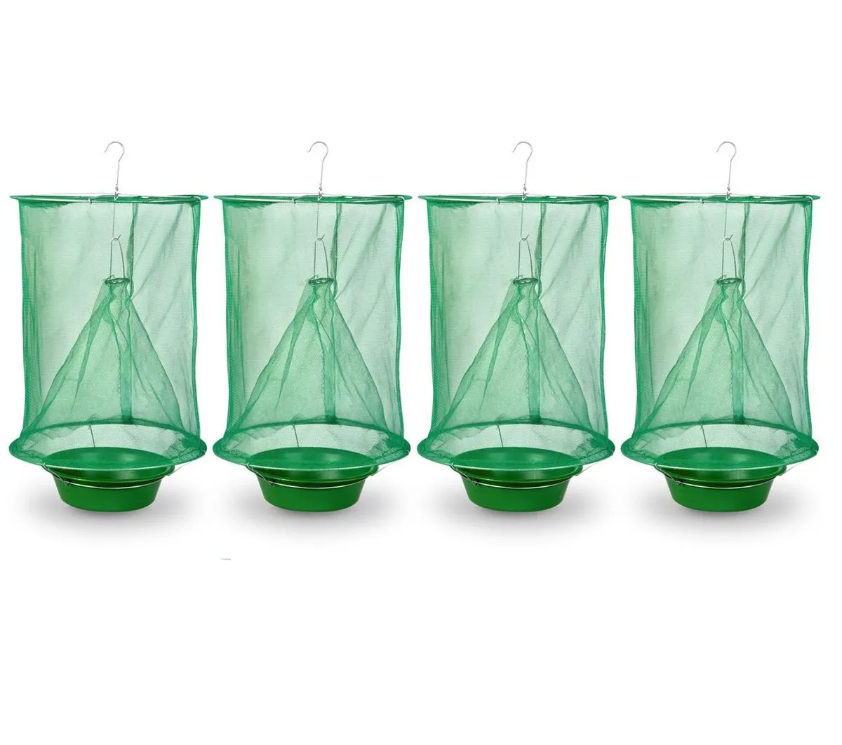 4 Pack Reusable Reinforced Mesh Hanging Trap Foldable Fly Cage