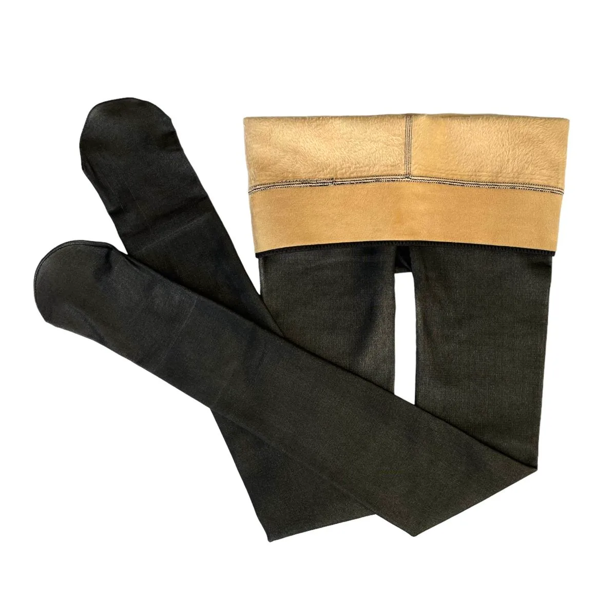 Thermal Fleece Lined High Stretch Stockings/Leggings - Black