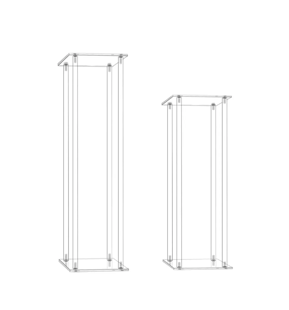 2-Piece Clear Acrylic Pedestal Stand Set