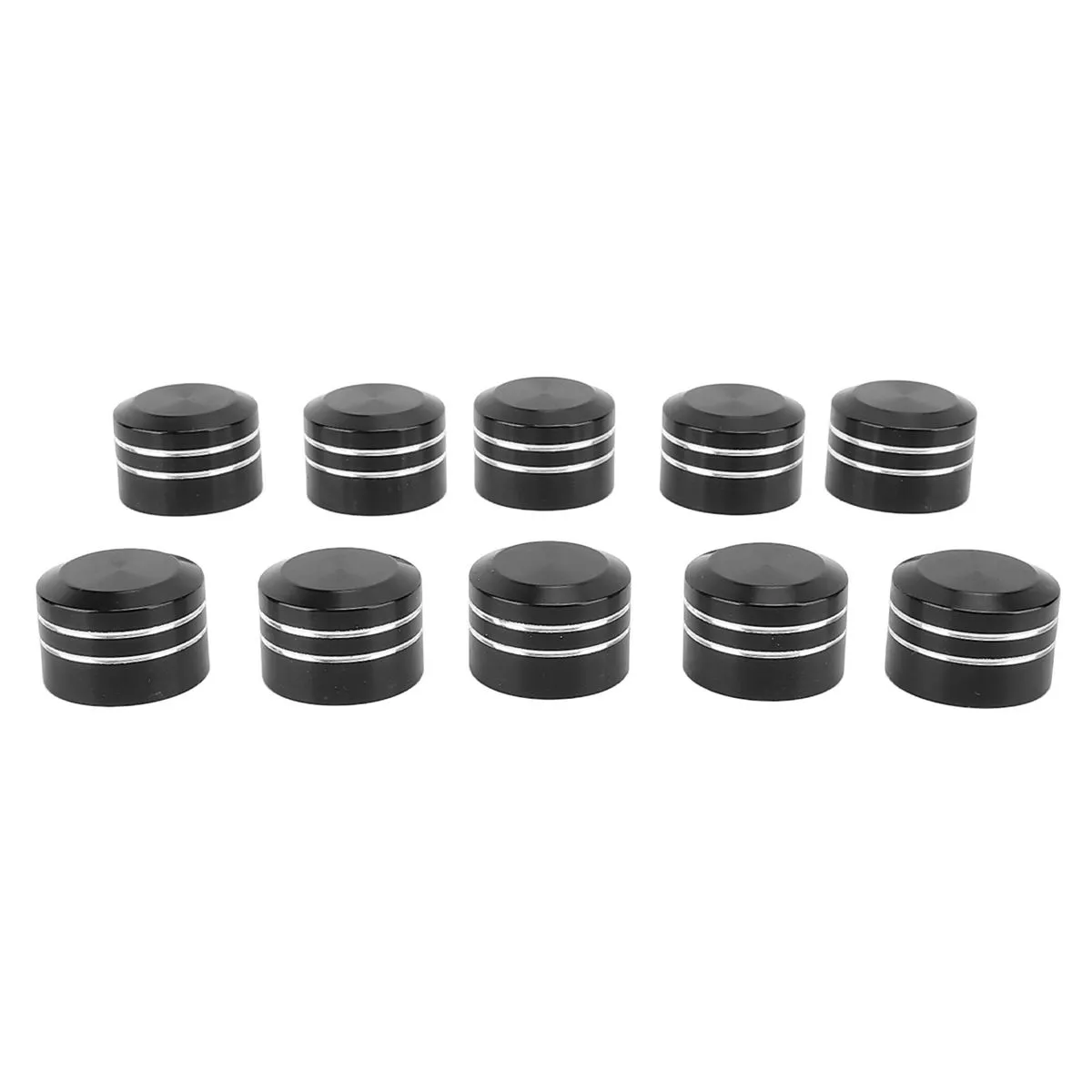 Motorcycle Engine Bolt Covers 10Piece 9mm - 12mm Black Medium