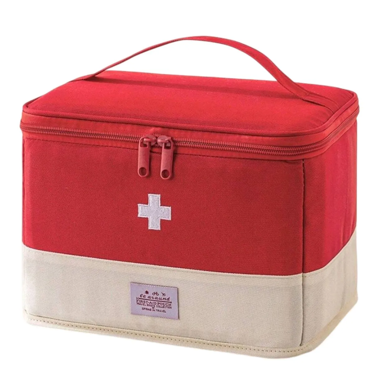 Linen First Aid Kit Storage Bag - 26.5 cm x 19.5 cm x 19.5 cm