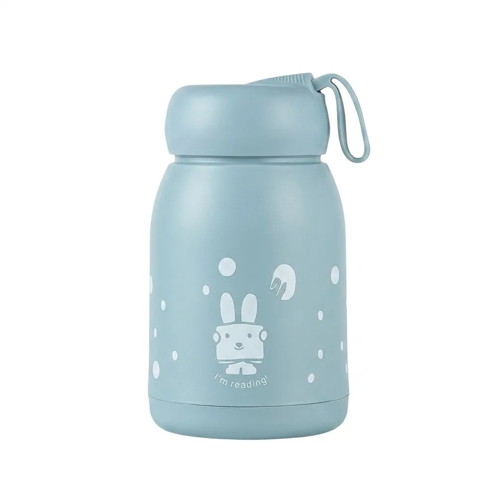 5 Pack - 320ml Cute Rabbit Insulated Stainless Steel Bottle - Blue