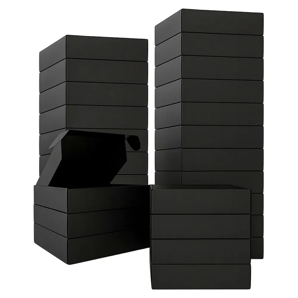 Topika - 25pcs Black packing Boxes, Corrugated Cardboard Mail Box, Gift Box - Black-270*160*50 mm