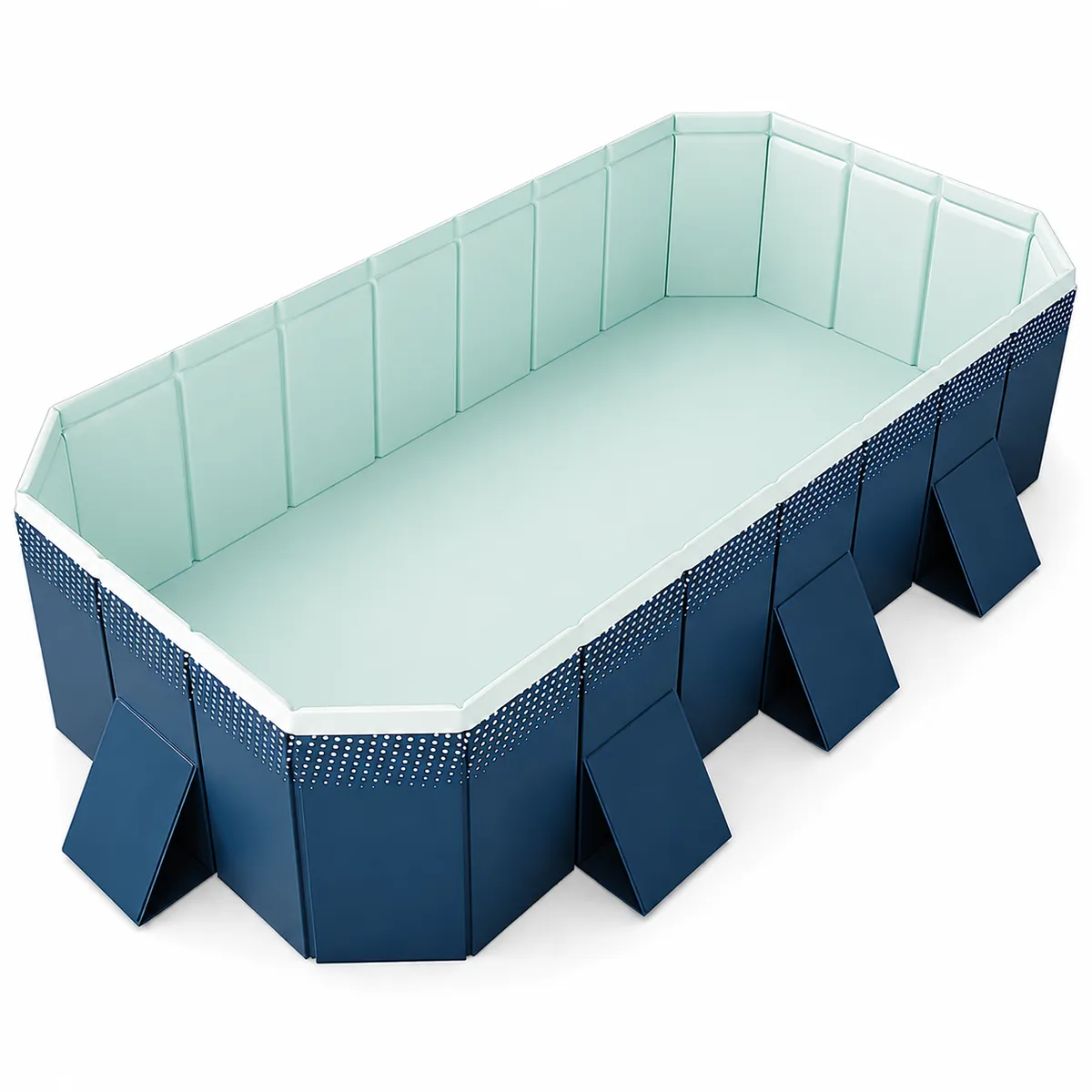 SKY-TOUCH Blue Foldable Swimming Pool 210 x 140 x 55 cm