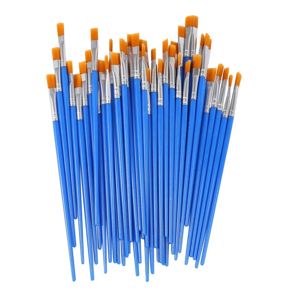 Paint Brushes Set Flat Hair Oil Watercolor Artist Painting Kits Bulk
