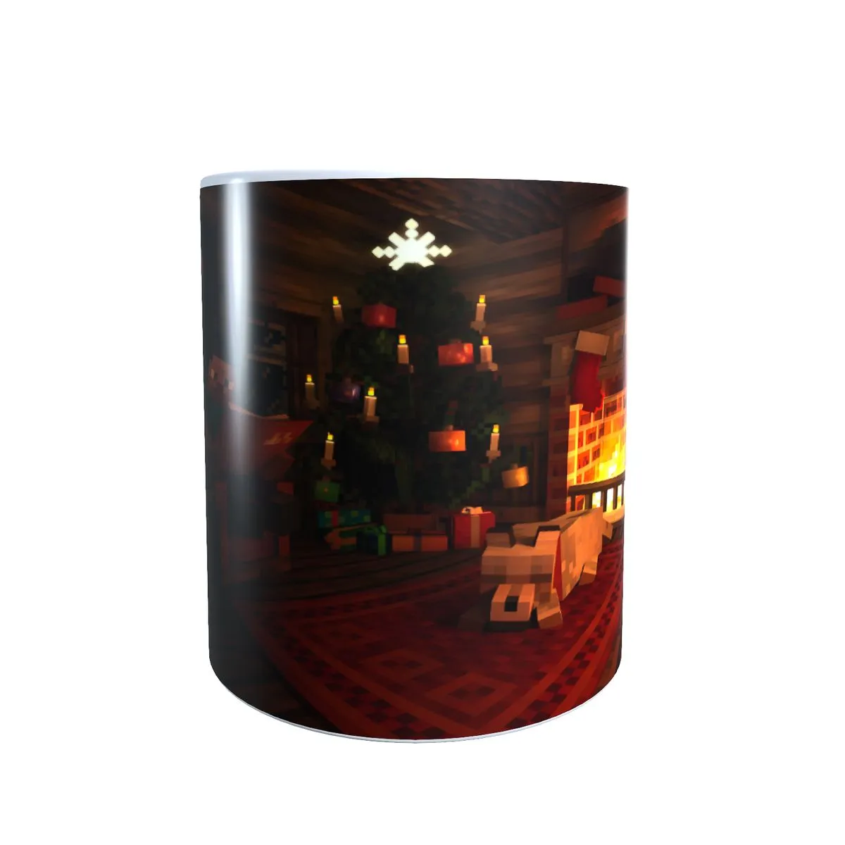 Warm by The Fire - Minecraft Christmas Themed Coffee Mug