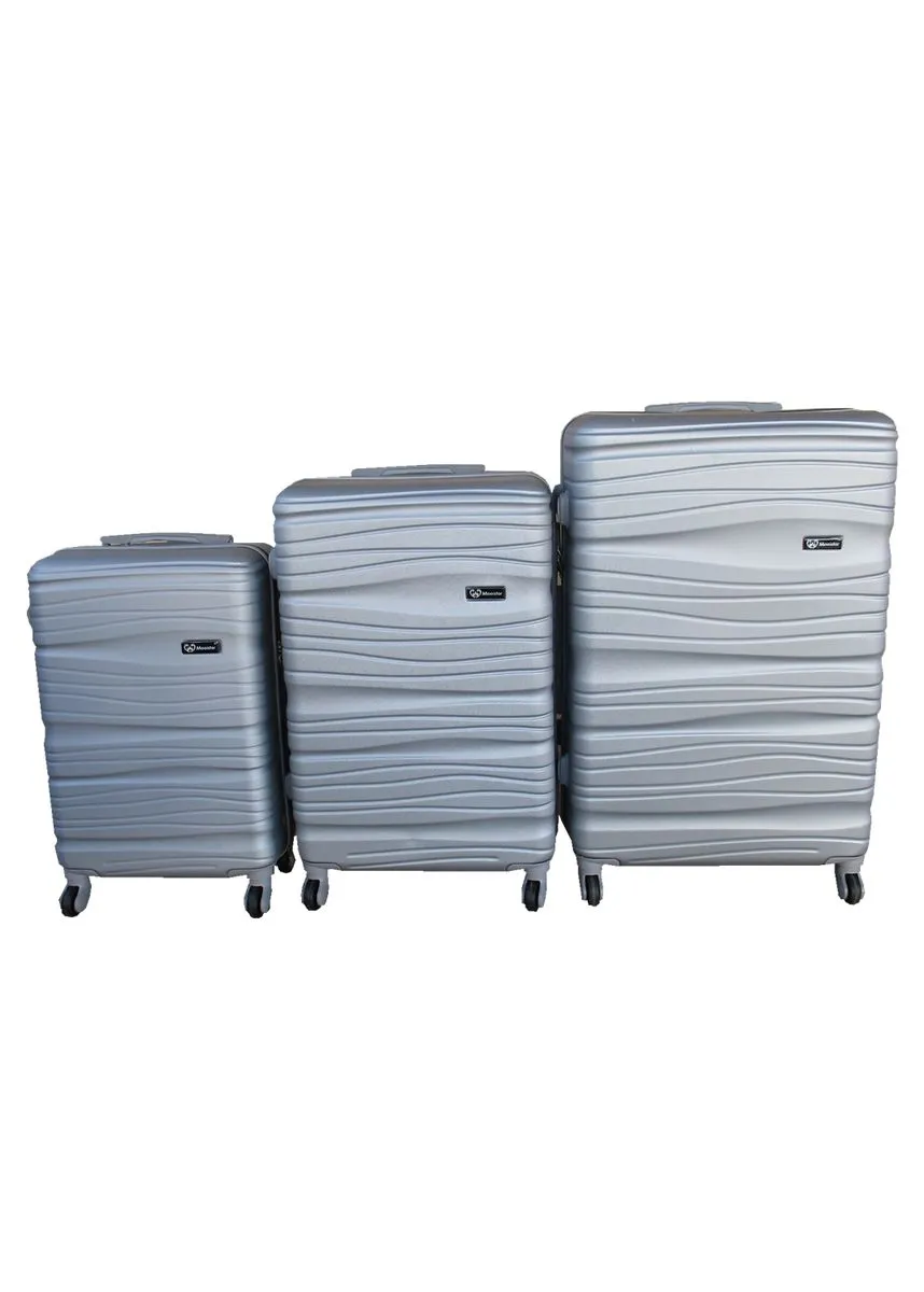 3 Piece Travel 30" Luggage Suitcase Bag Set-Stylish -Silver