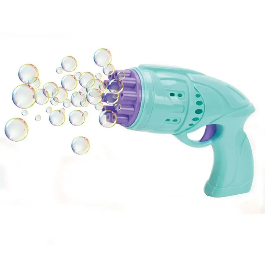 Automatic Soap Electric Bubble Gun Blaster Bazooka Fun Toy - Blue