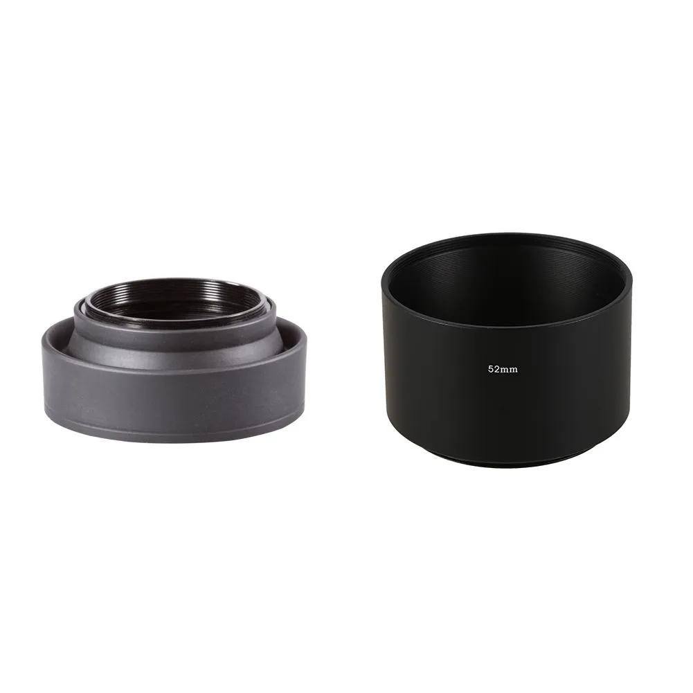 Camera Filter Screw-In Mount 52Mm Metal Tele Lens Hood Shade