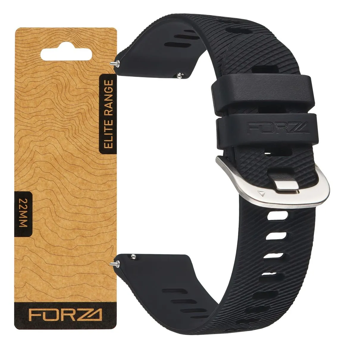 FORZA 22mm Quick Release Axis Series Strap Compatible with Garmin & More - Black