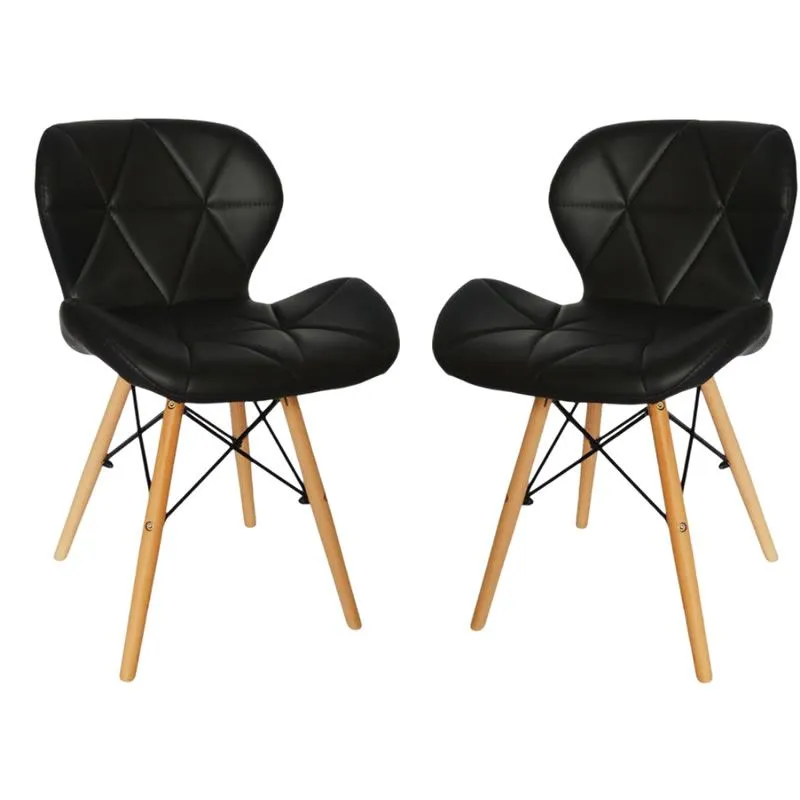 Set Of 2 Household Comfortable Dining Chair SC-106 - Black