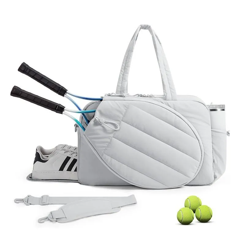 VJIAHOA Badminton Tennis Backpack Racquet Bag For Outdoor Activities - White