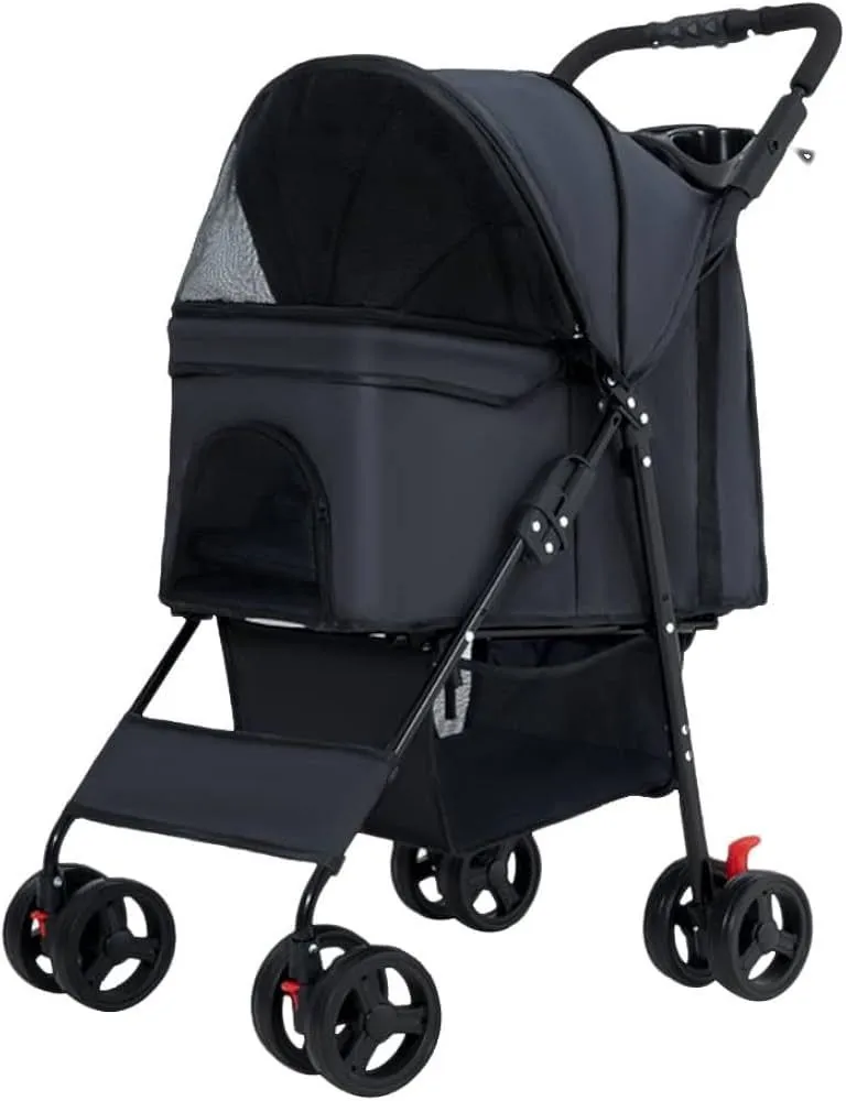 Foldable Pet Stroller - Black