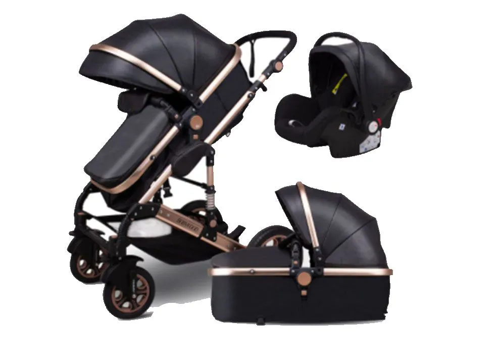 Belecoo Luxury Travel System - PU Black - Black