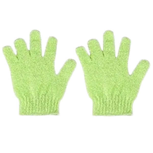 Gentle Exfoliating Bath Gloves - Green