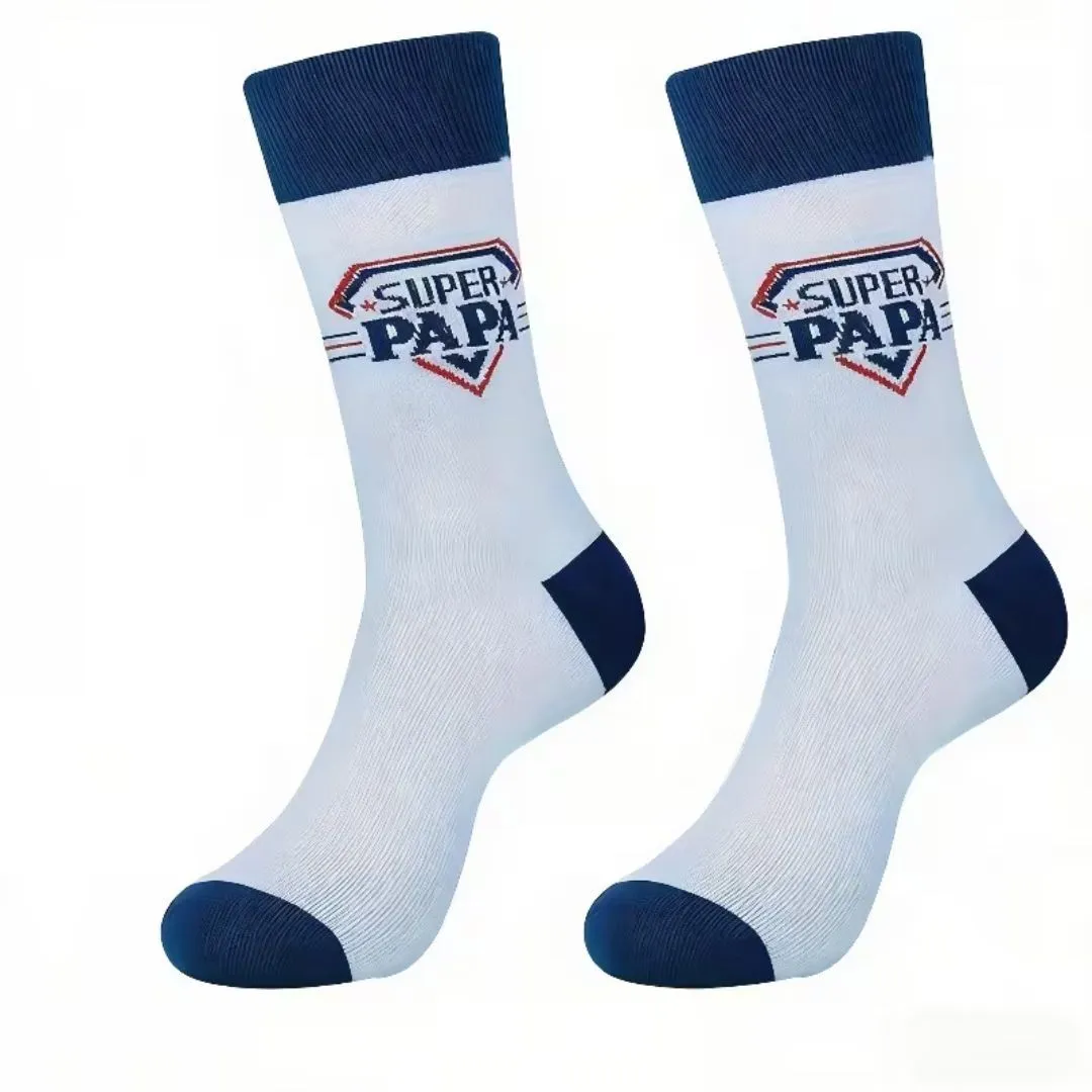 Super Papa Dad Socks Gift for Fathers Day and Christmas (Size 6-9)