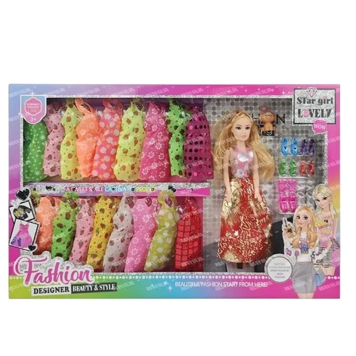 Fashion Designer Doll Dress-Up Playset with 16 Outfits and Accessories