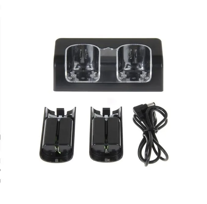 Wii Dual Remote Charging Station Dock & 2 Rechargeable Batteries 2800mAh - Black
