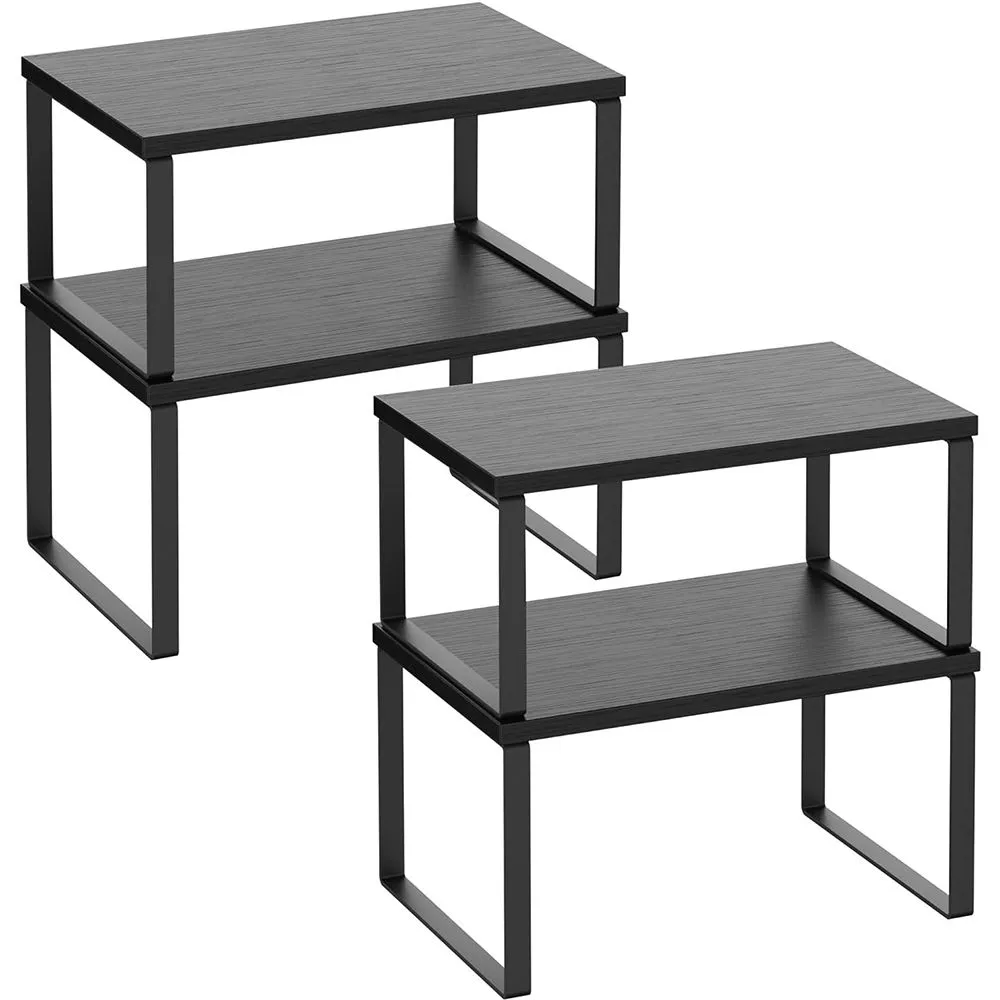 Cabinet Organizer Shelf Set of 4, Kitchen Counter Shelves with Metal Legs