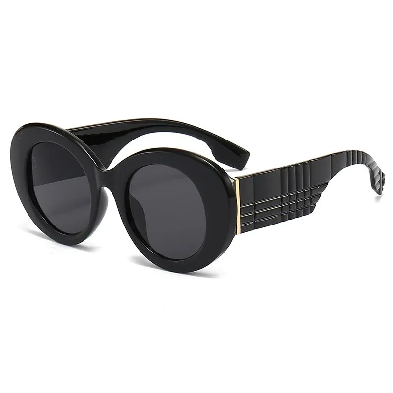 Elegant Luxurious Thick Frame Large Women UV400 Sunglasses - Black