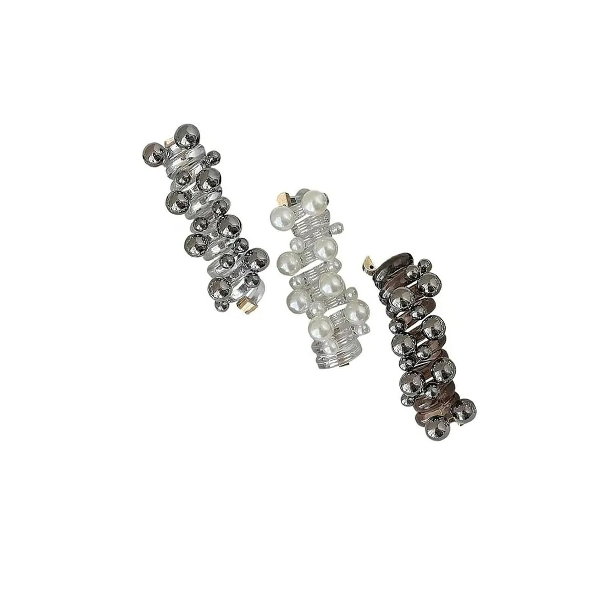 Twisted Hair Wire Pony Hairwire, Phone Wire Hair Bands with Delicate Pearls