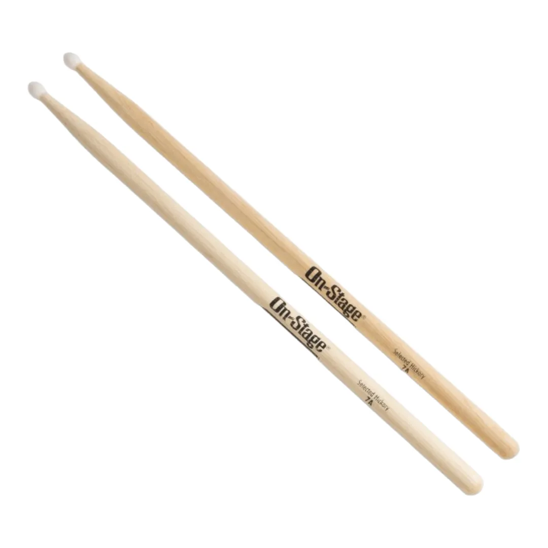 On-Stage HN7A Hickory 7A Nylon Tip Drumsticks