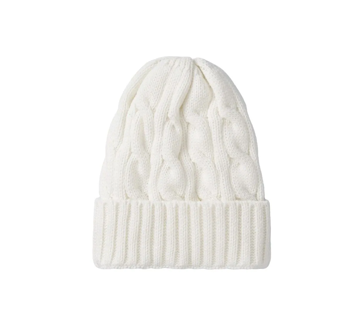 Black Cable Knit Beanie - Unisex Warm Winter Hat, Soft Knitted - Beige