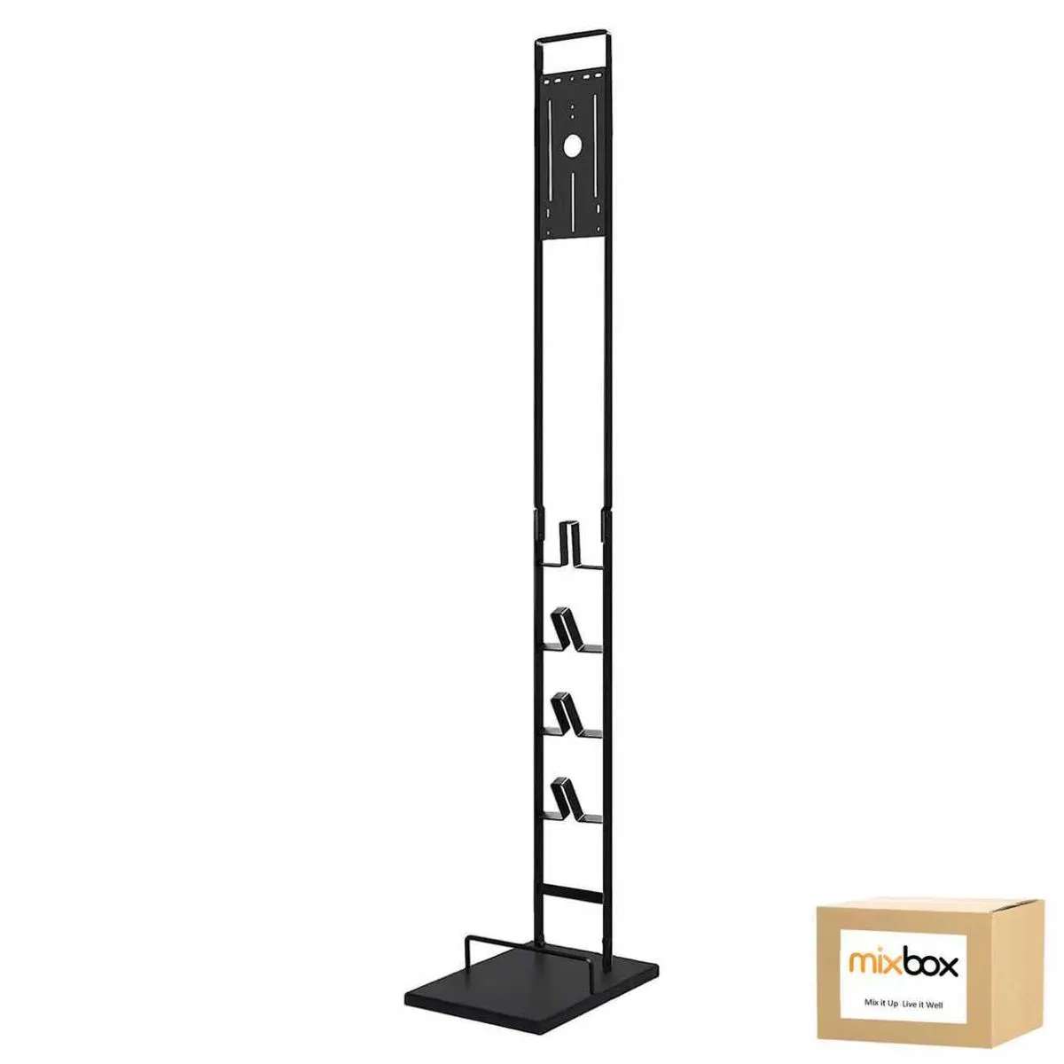 Mix Box Metal Vacuum Cleaner Bracket Holder Stand with Wheels - Black