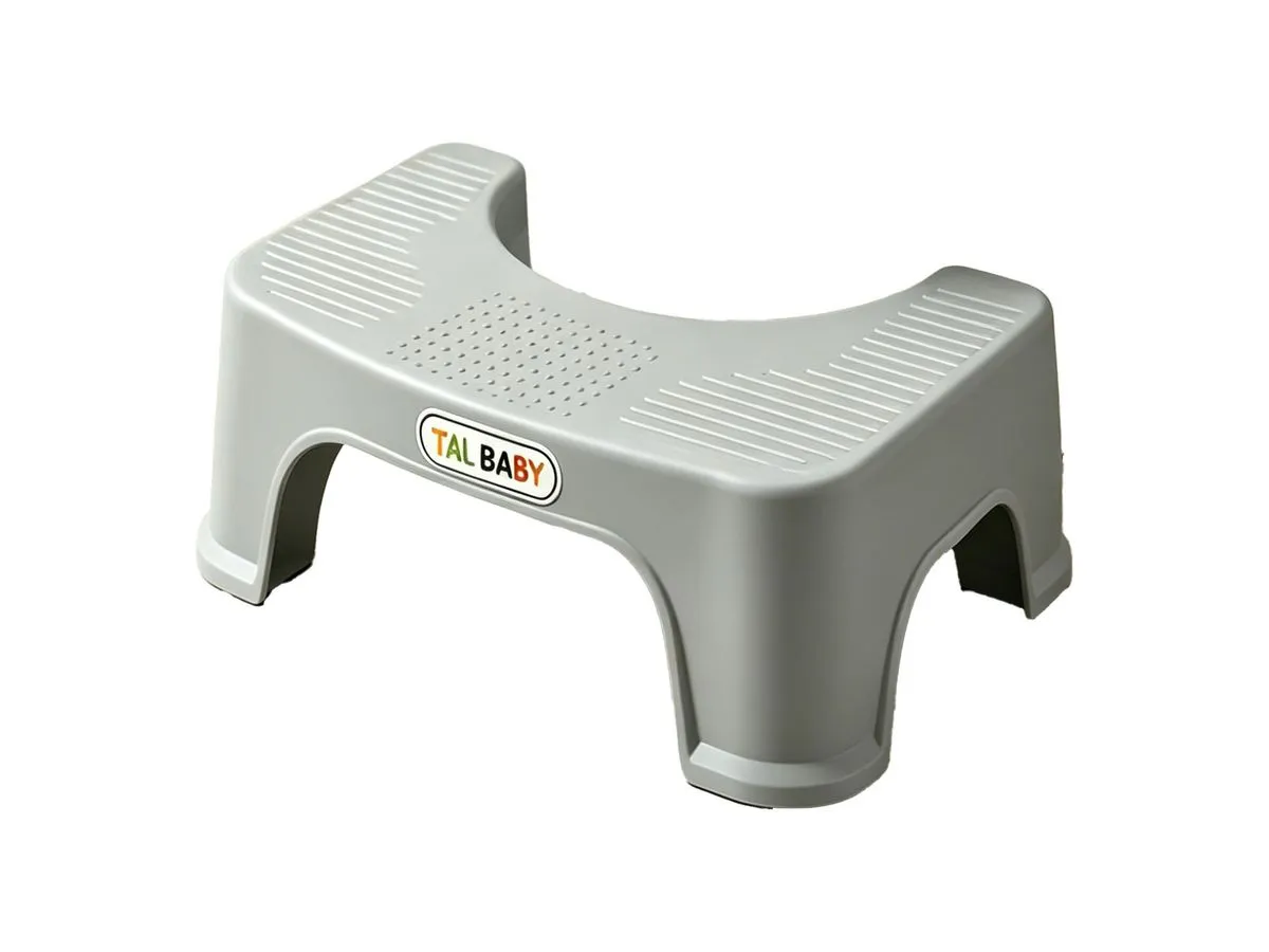 Squatting Toilet Stool Non-Slip Bathroom Squat Aid Stool - Grey
