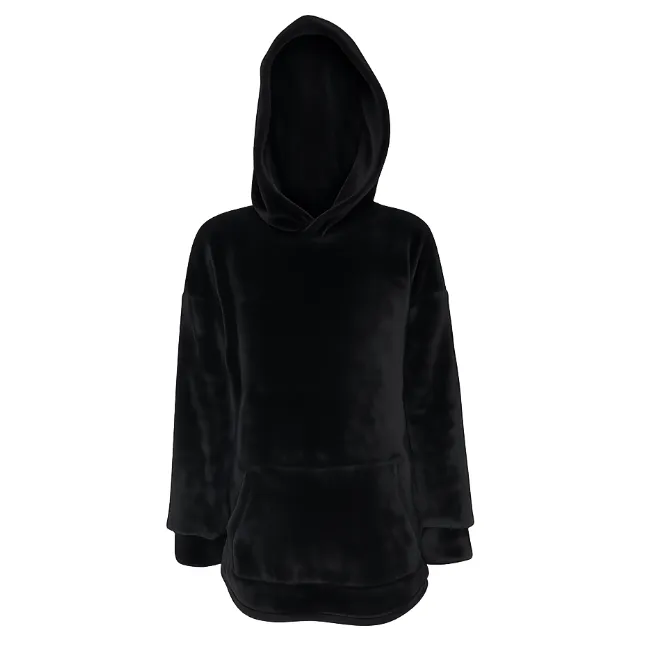 Baby/Toddler-Oversized fleece Hoodie with front pocket - Black