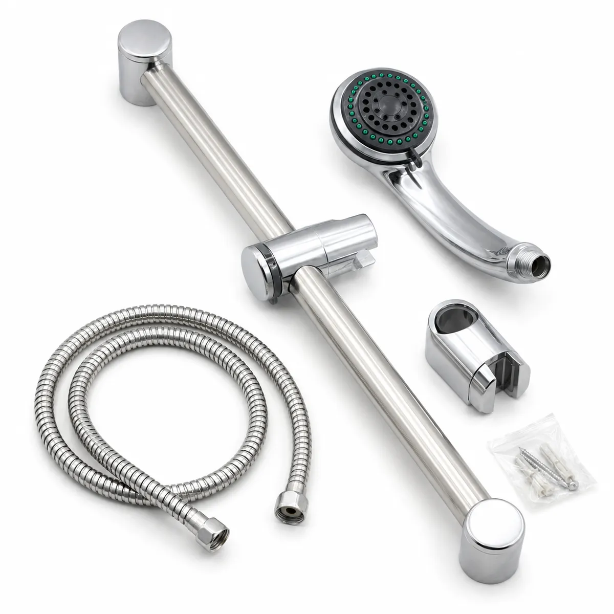 Wall Mounted Adjustable Shower Rail Set with Shower Head & Hose AY411-008