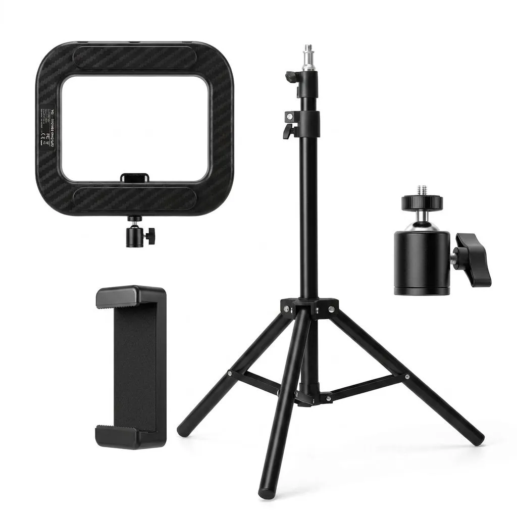 26cm Ring Light with 2.1m Floor Stand and Phone Holder - RGB Full Color