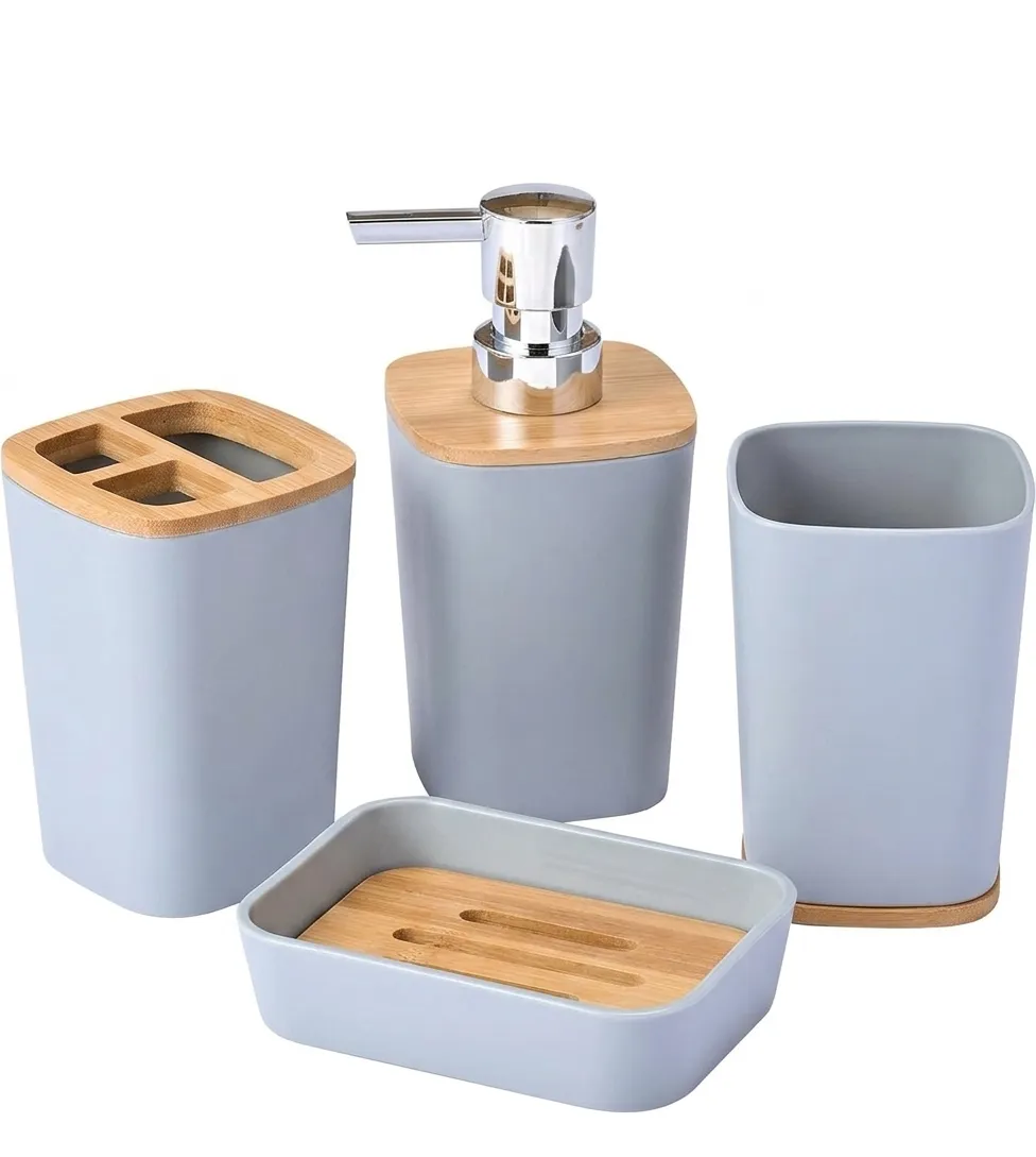 Bamboo Bathroom Accessory Set