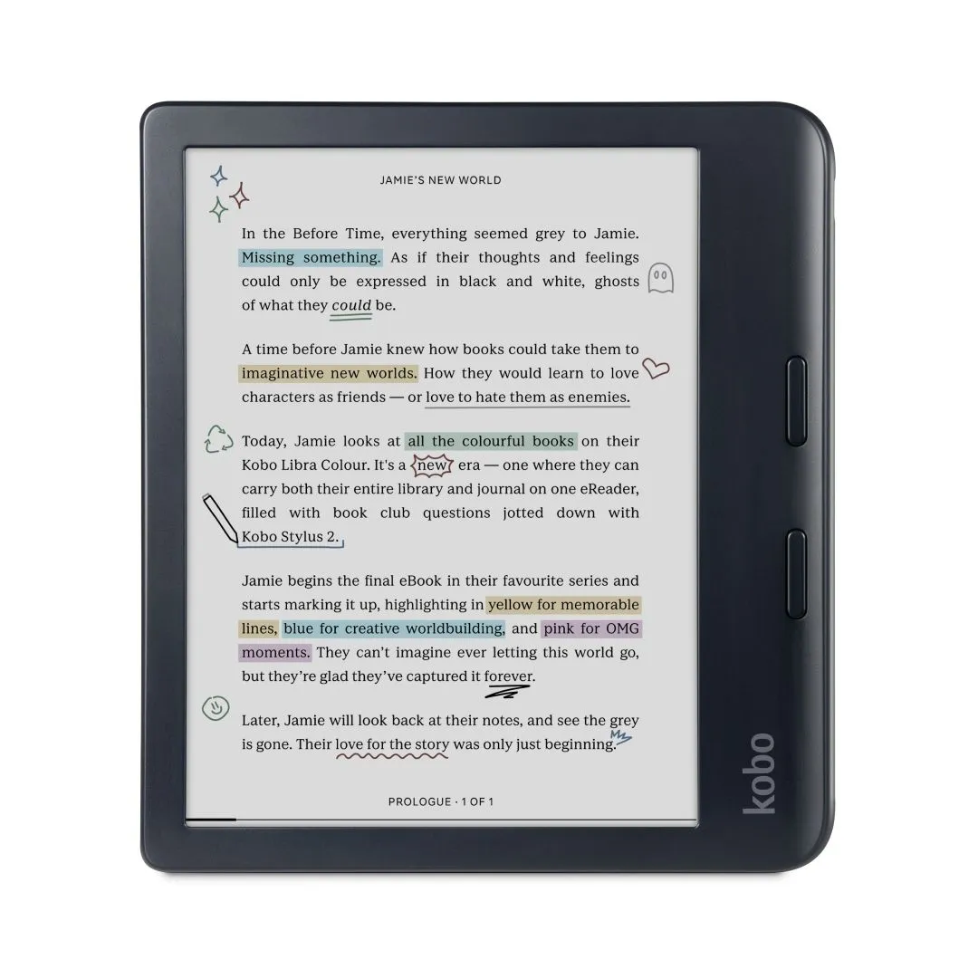 Kobo Libra Colour BLACK eReader,screen size 7",storage 32GB