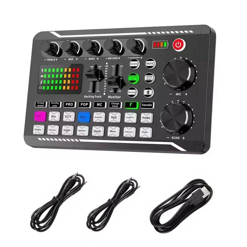 Professional Audio Mixer, Live Sound Card Audio Interface DJ Mixer Effect