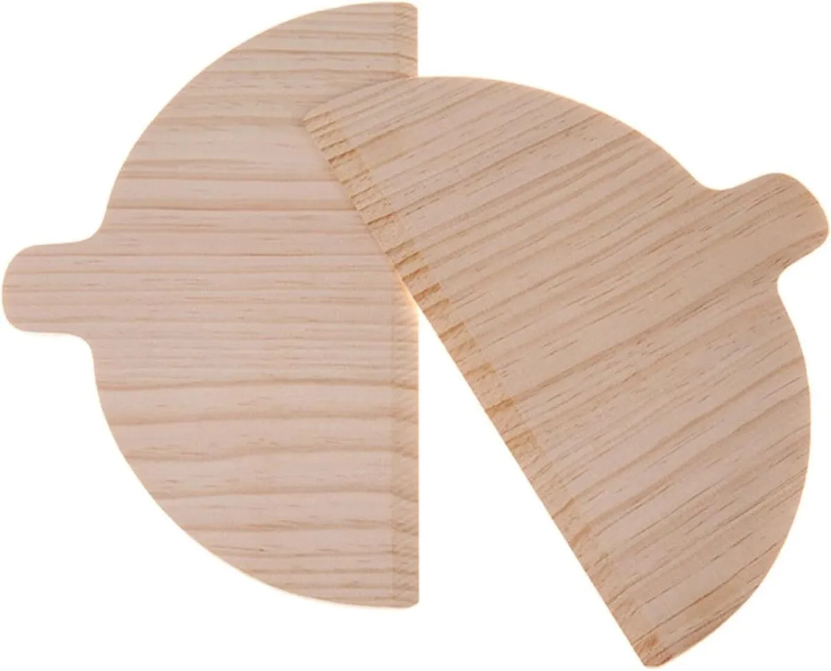 2Pcs Pizza Peel Half Round Portable Baking Tool Oven Accessories Solid Wood