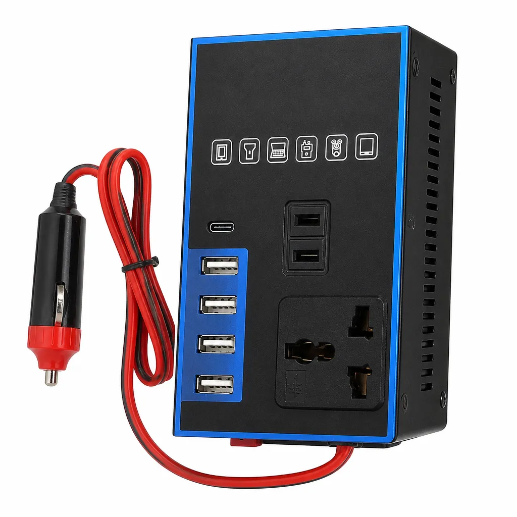 220V Vehicle Power Inverter, 150W With Charger 12V-24V Input