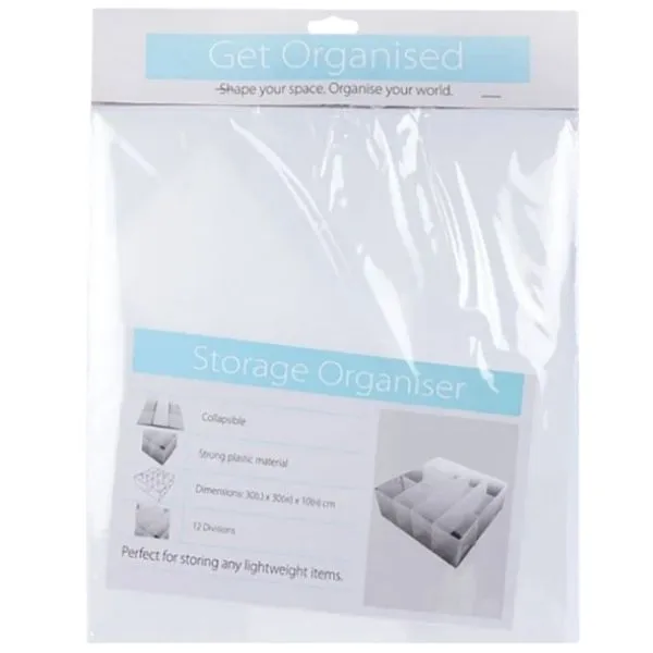 Get Organised - Storage Organiser - Collapsible - 30cm x 30cm x 10cm