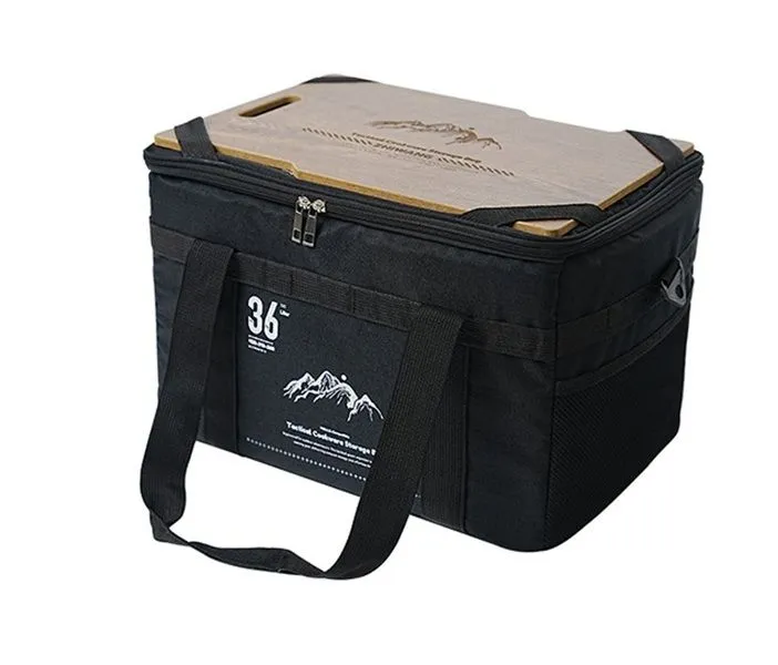 Camping Tactical Storage Bag 36L Outdoor Multi-Functional With Table Board - Black
