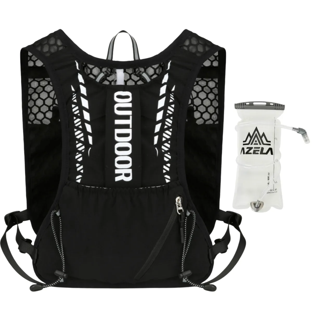 5L Lightweight Running Vest Adjustable with 1.5L Water Bladder - Black