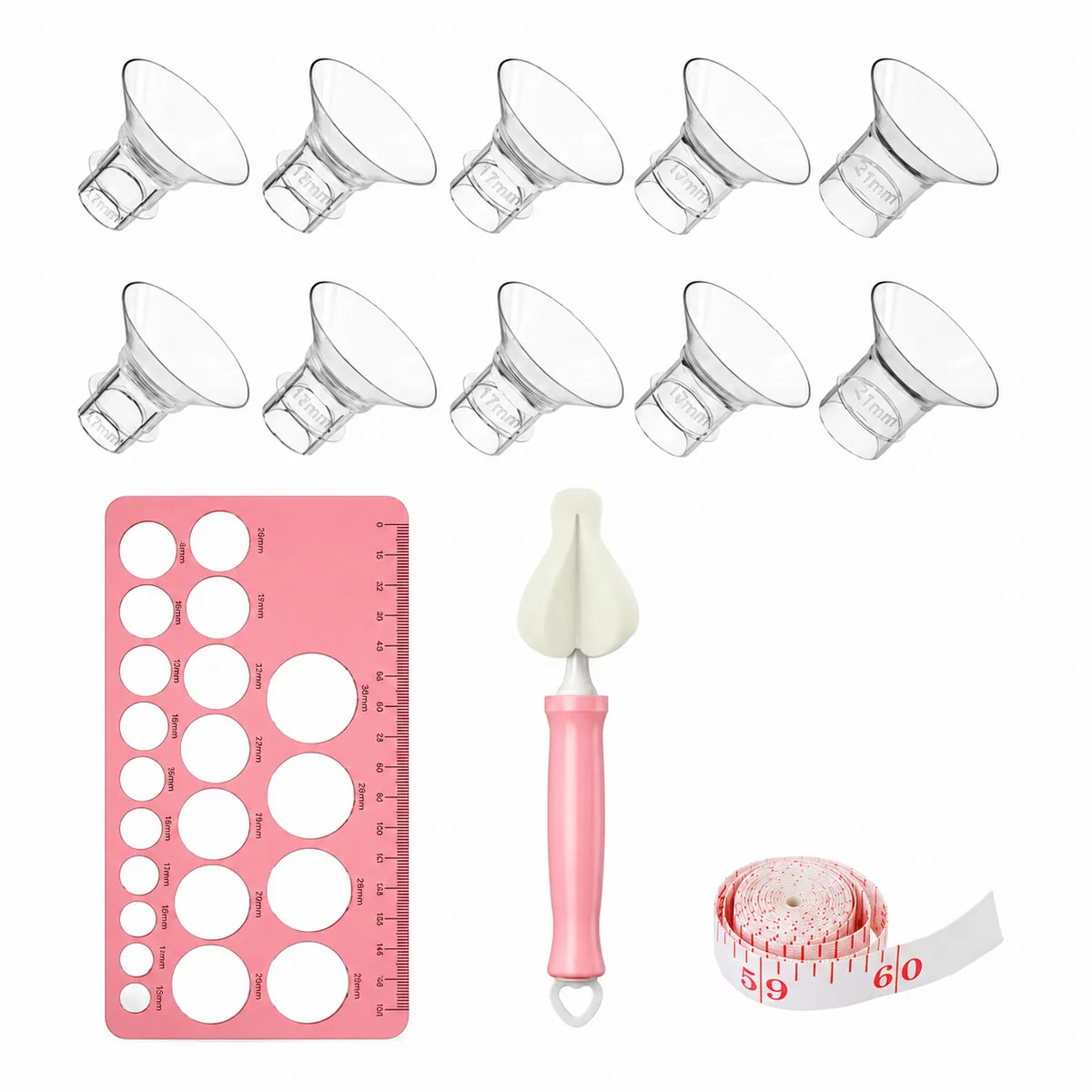10Pcs Breast Pump Flange Insert,13/15/17/19/21mm For 24mmBreast Pump Flange