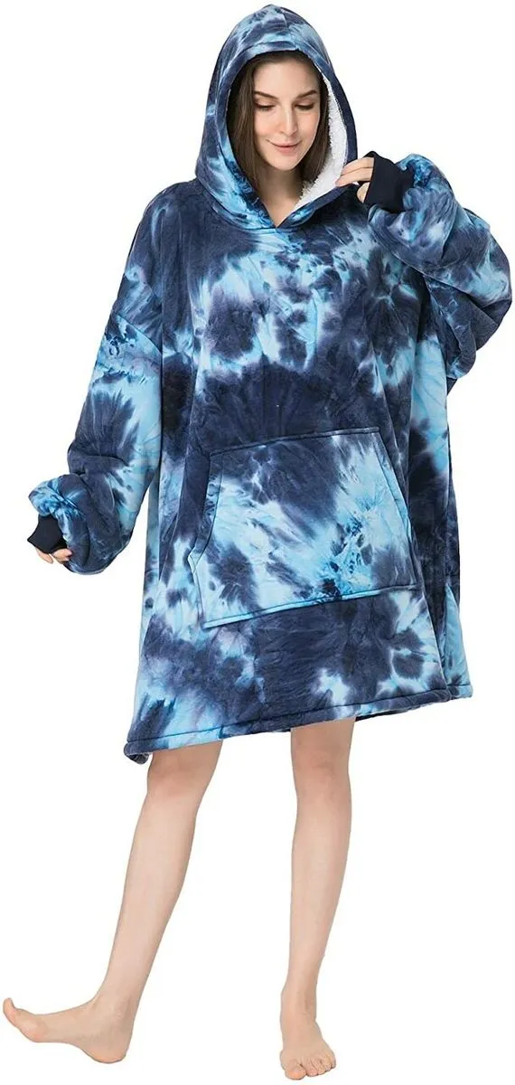 Giant Snug Plush Hoodie - Blue Shades