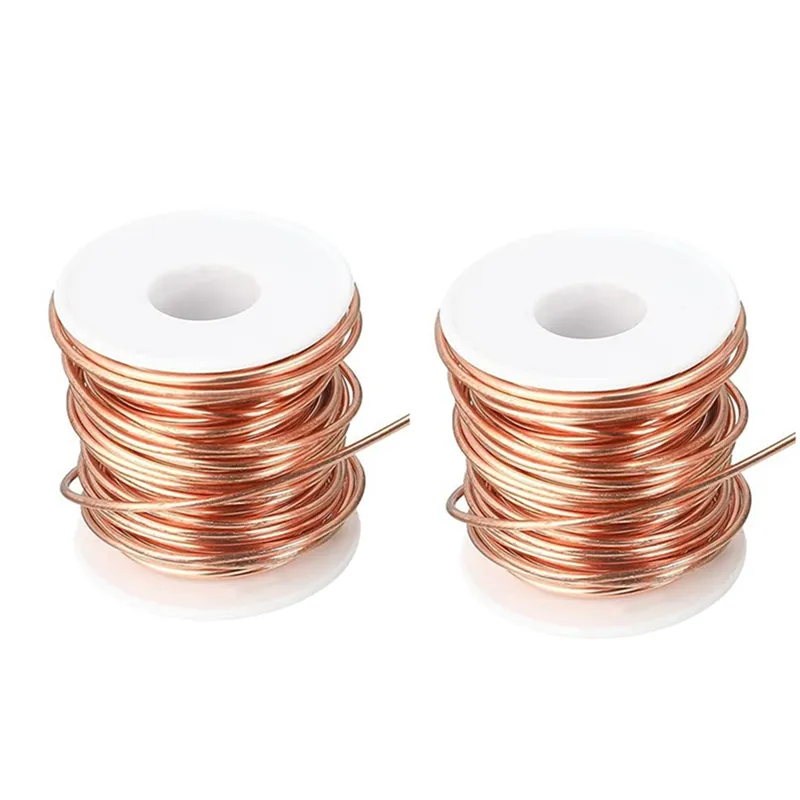 2 Rolls Soft Copper Wire Solid Bare Bendable Wire for Electroculture