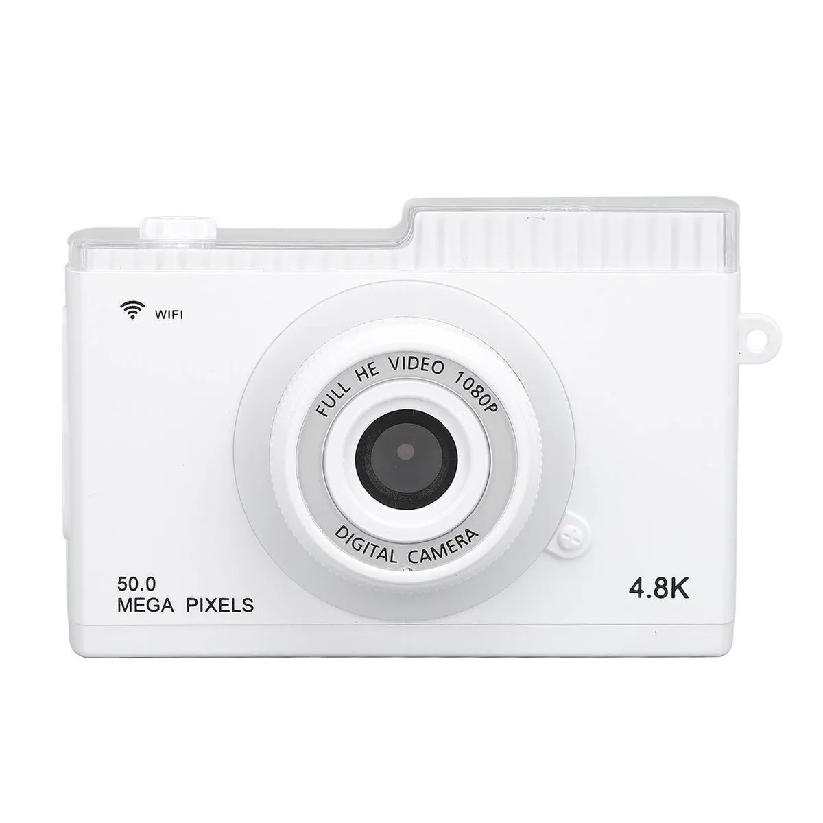 48MP Retro Camera, 1080P, 8X Zoom, WiFi, MP3 Playback, Filters, White